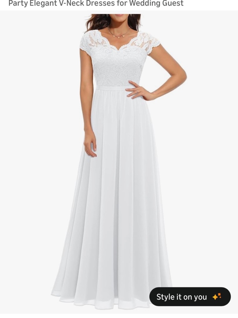 Ivory Lace Cap-Sleeve Wedding Dress